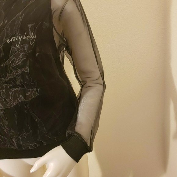 Zara Basic black organza sweatshirt - Picture 4 of 6